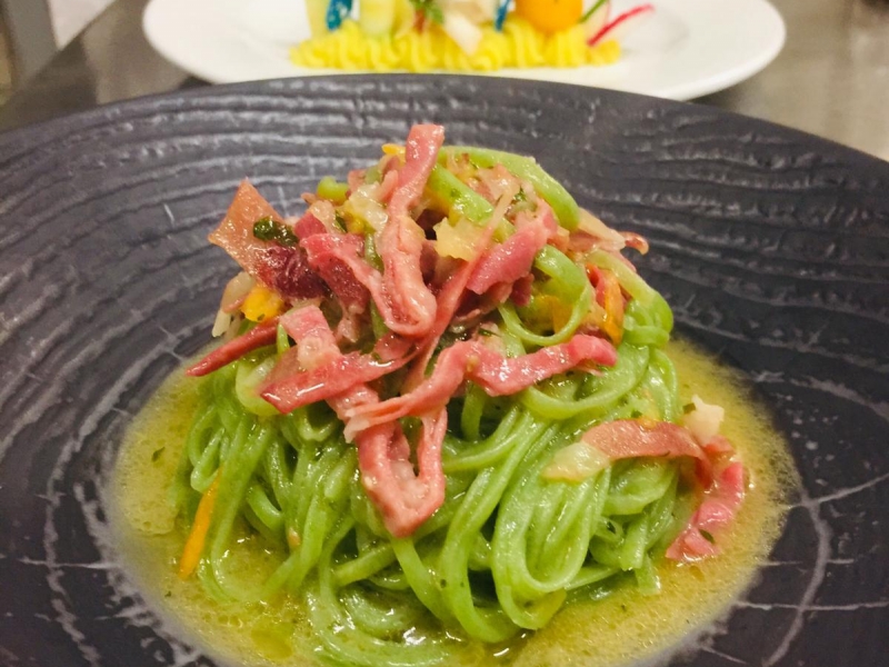 Tagliolini verdi al culatello